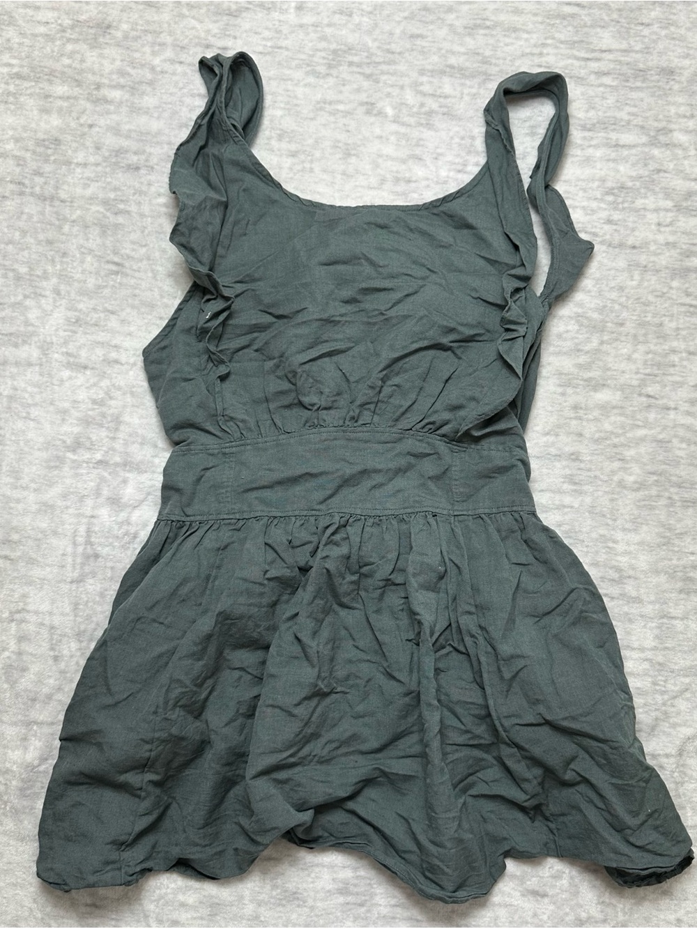 Free People Erin Linen Blend Ruffle Dress